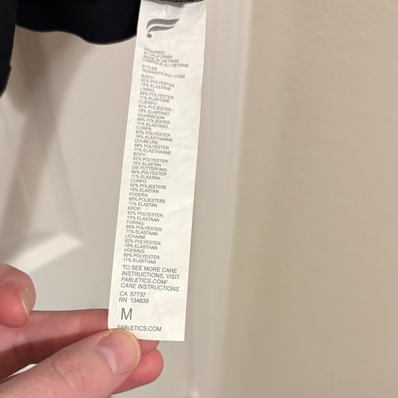 Fabletics Black One-Shoulder Ruffle Crop Cami - Picture 2 of 3